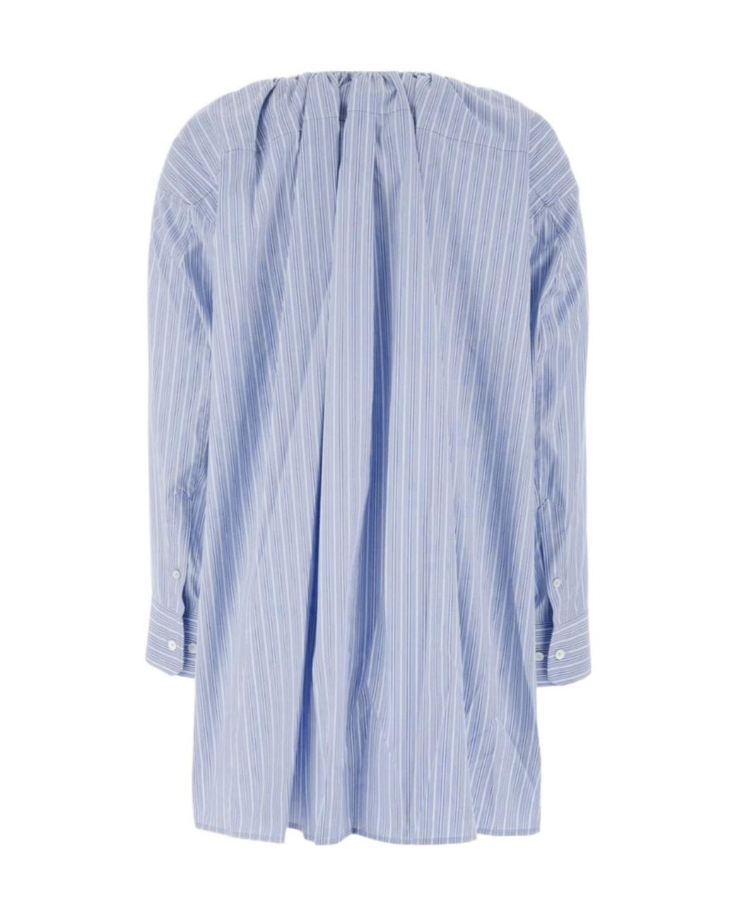 Alexander Wang Blue Bungee Scoop Neck Mini Shirt Dress