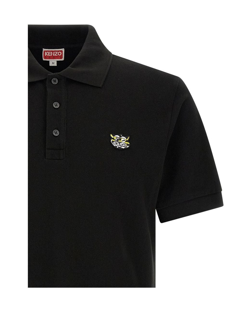 KENZO Black Wild Tiger Slim Polo Shirt for men