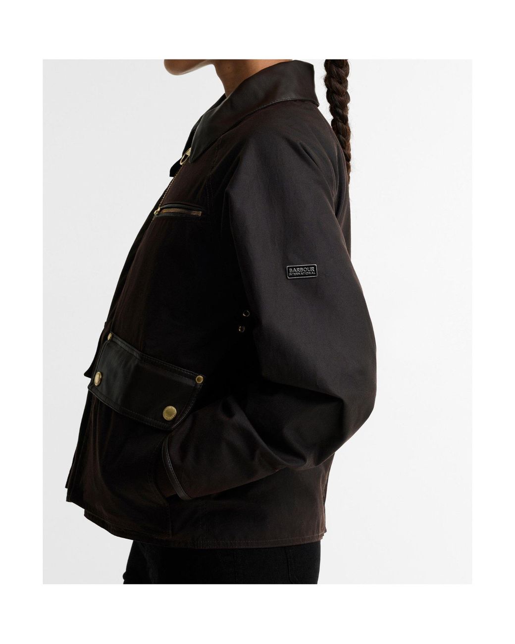 Barbour Black Collar Cropped Jacket