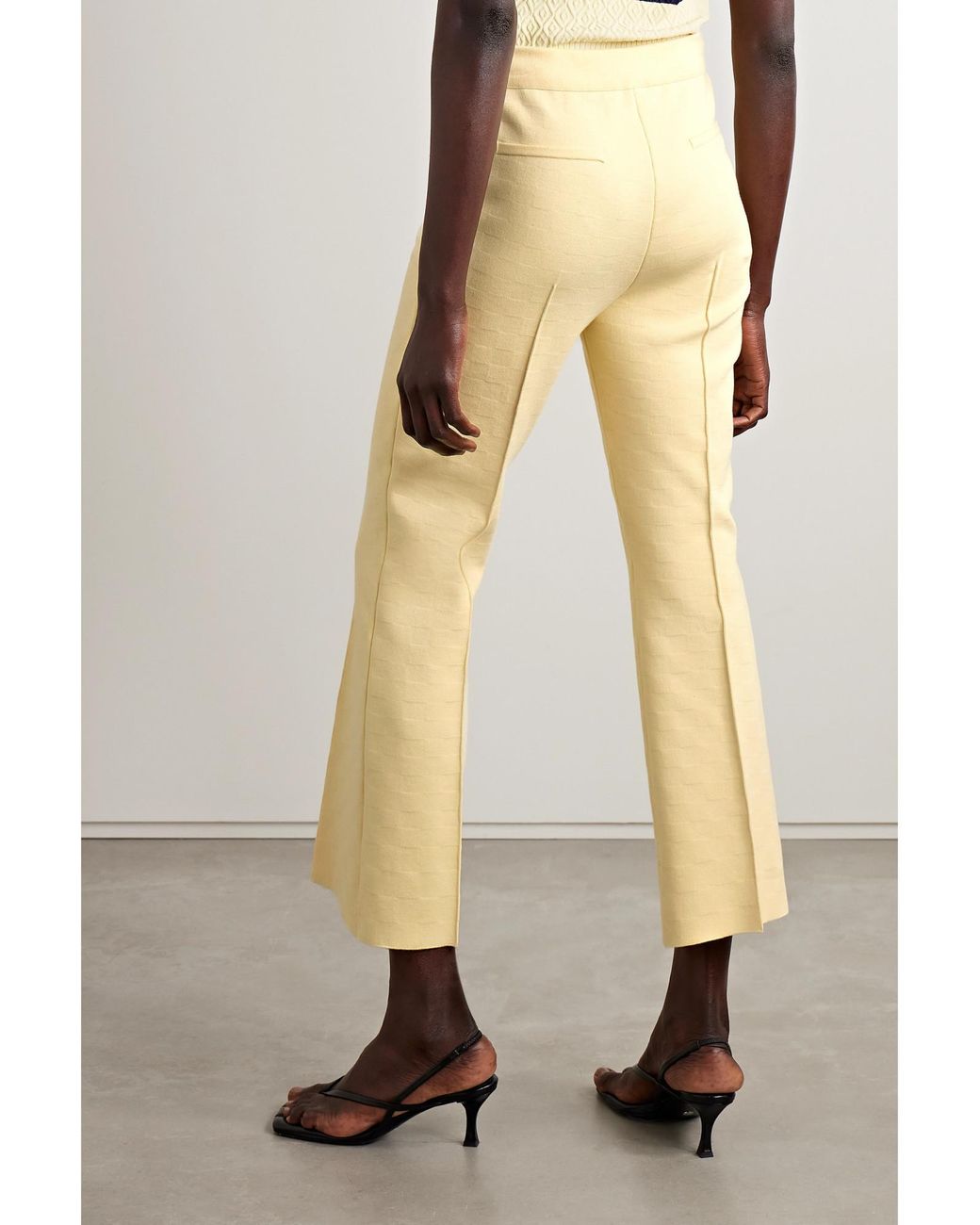 High Sport Natural Kick Cropped Stretch-Cotton Flared Pants