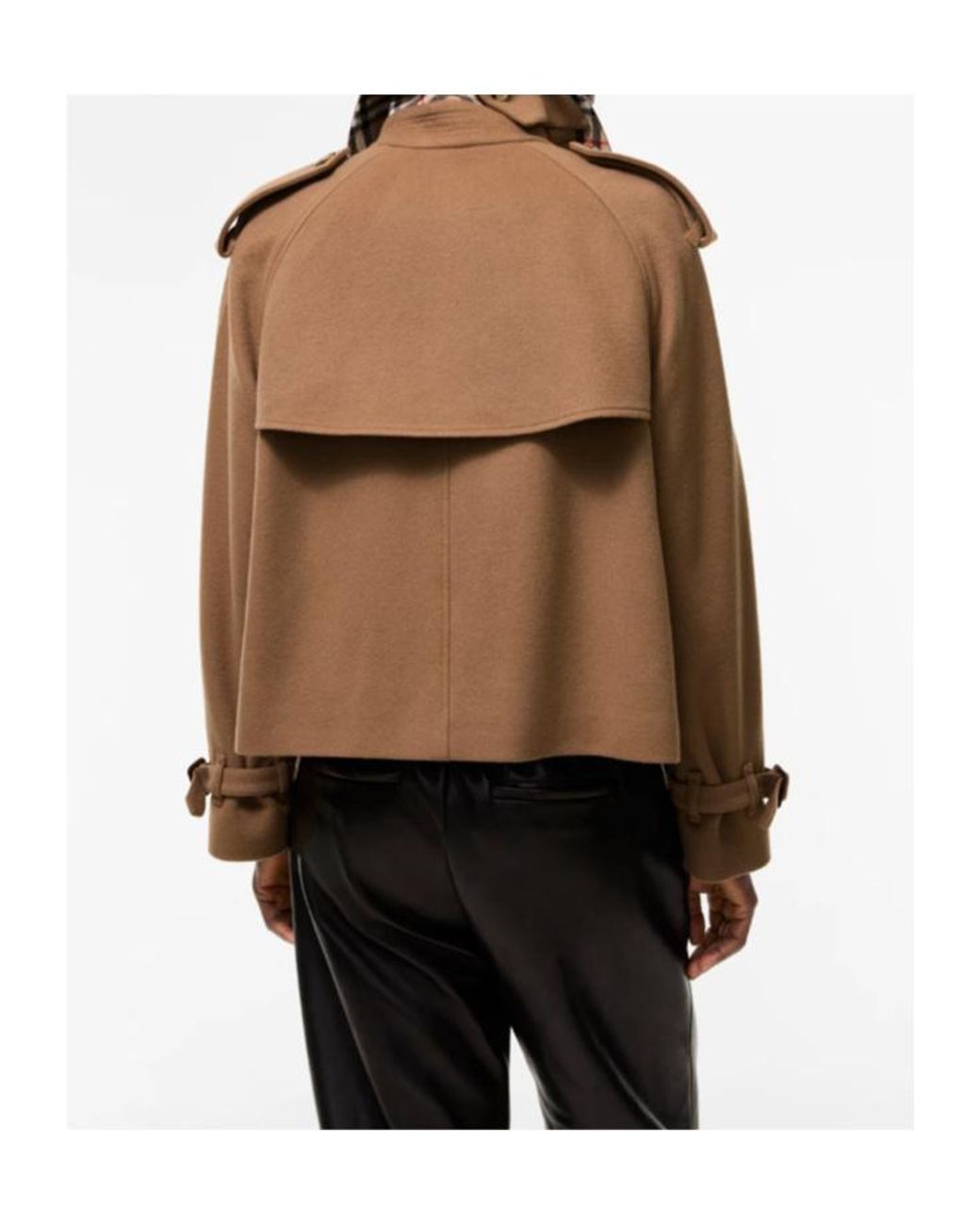 Burberry Brown Mayfair Cropped Cashmere Trench Jacket