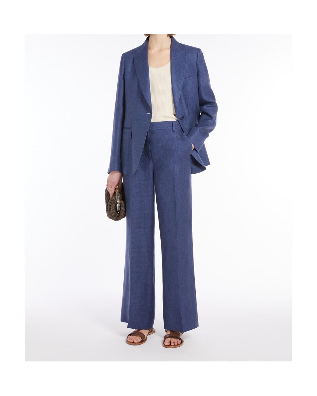 Weekend by Maxmara Blue Maliziz Straight Leg Pants