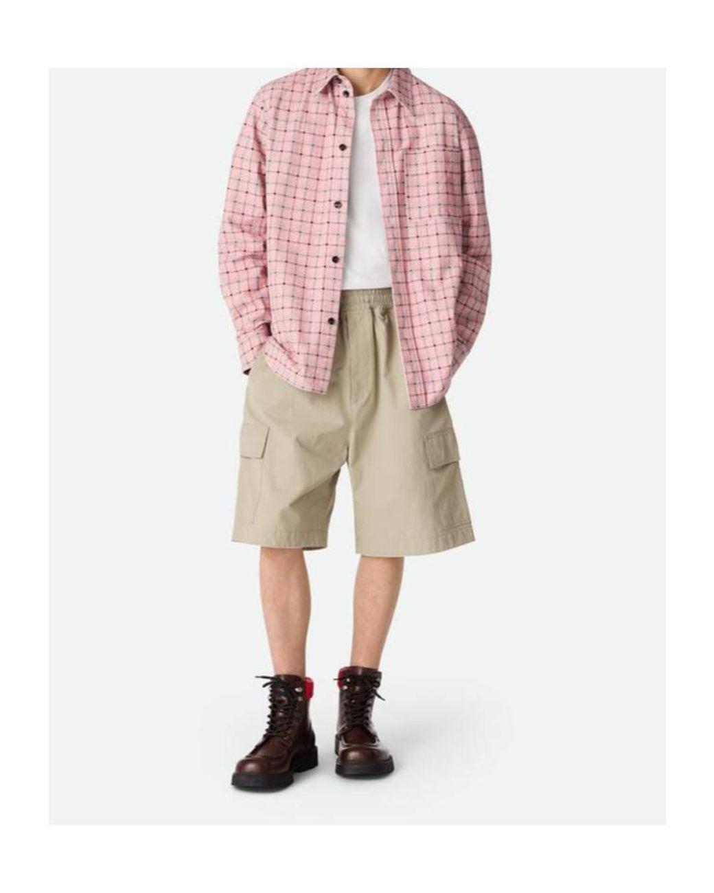 Bottega Veneta Natural Technical Cargo Shorts for men