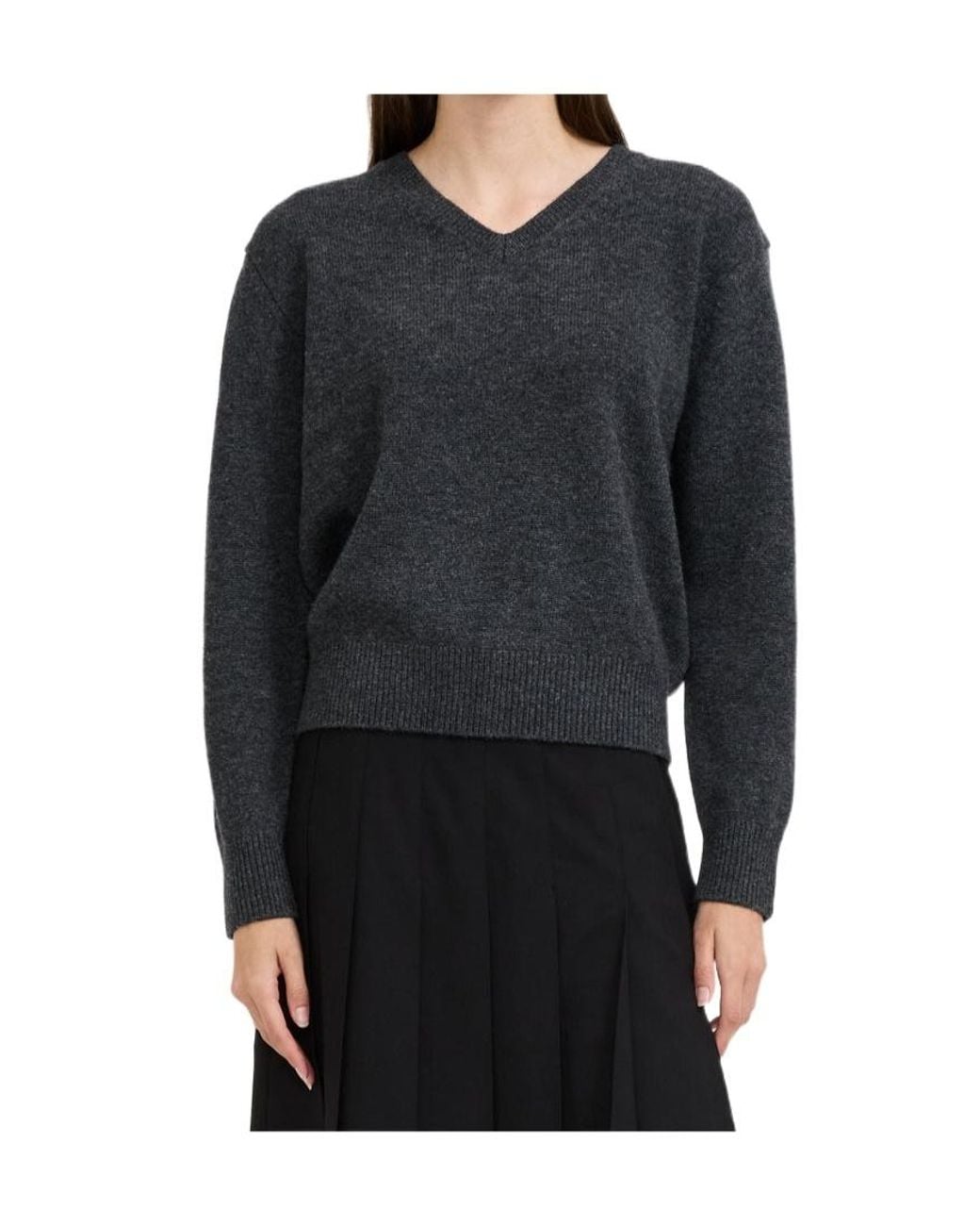 DUNST Black V-Neck Knitted Sweater for men
