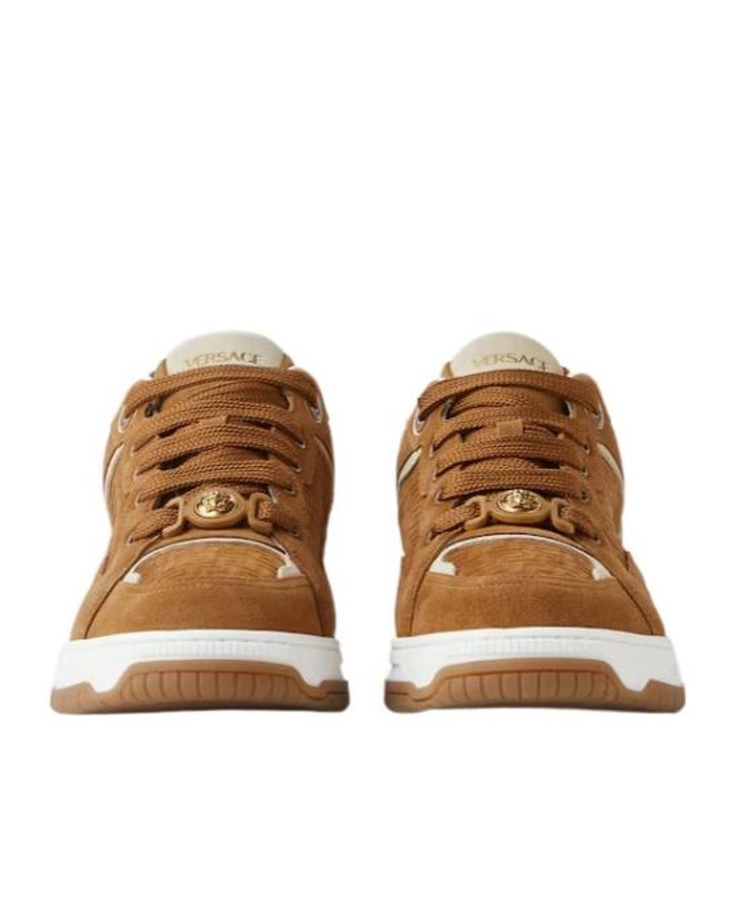 Versace Brown Biggie Basket Low Top Sneakers for men