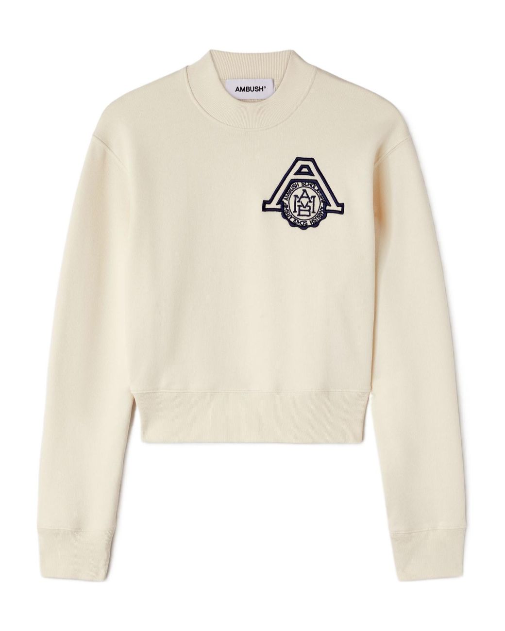 Ambush White Scholarship Cropped Sweatshirt