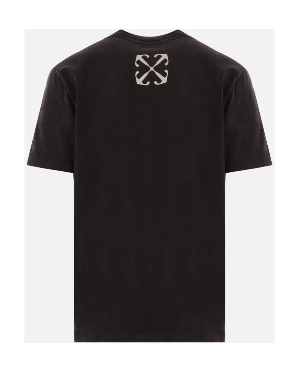 Off-White c/o Virgil Abloh Black Graphic Printed Crewneck T-Shirt for men