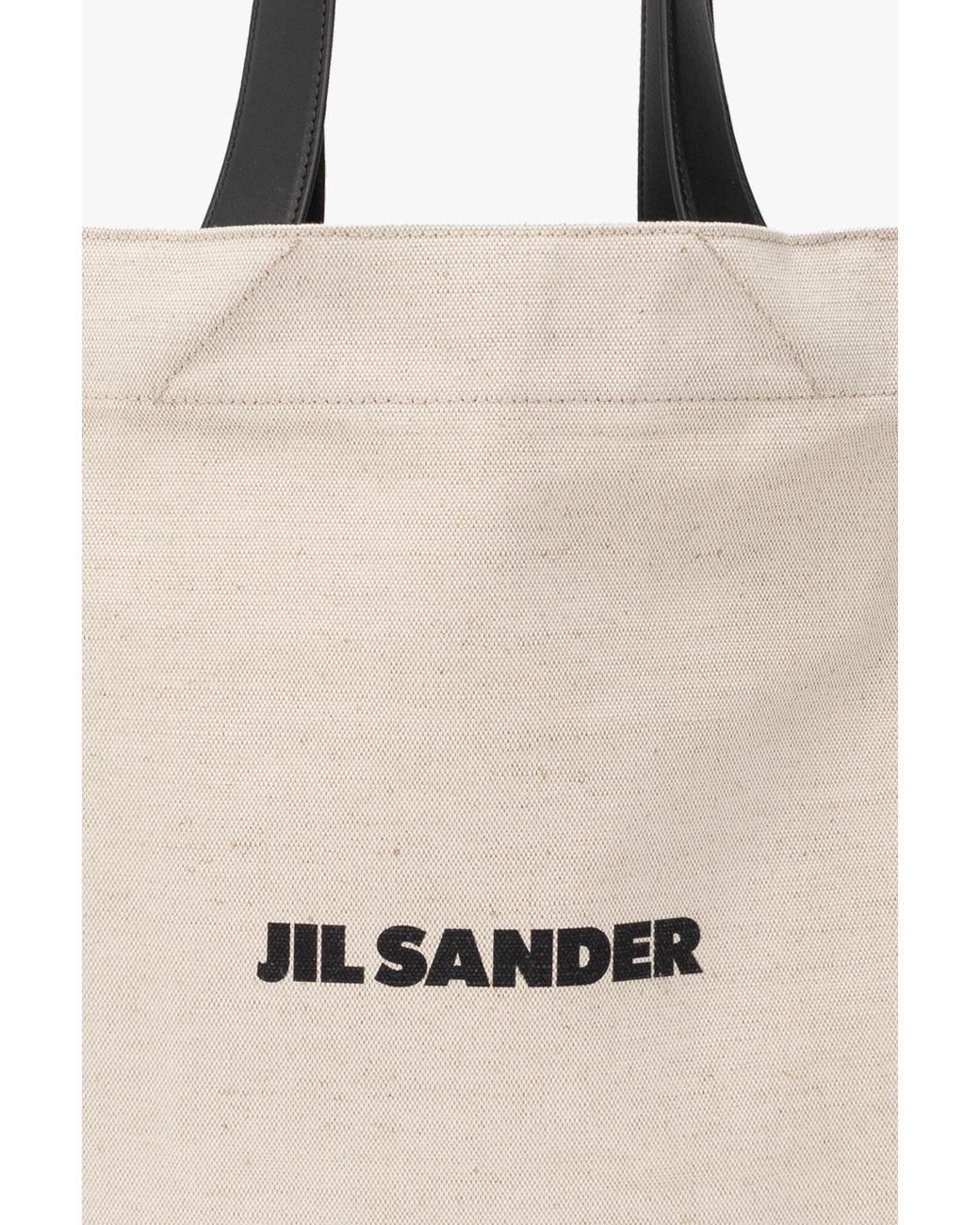 Jil Sander Natural Logo Printed Large Tote Bag for men
