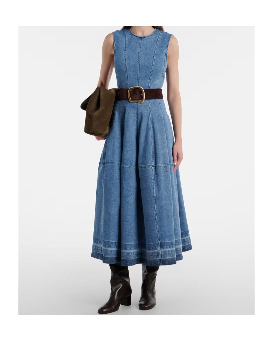 Jonathan Simkhai Blue Bowen Denim Maxi Dress