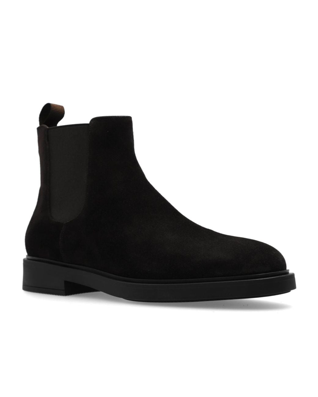 Gianvito Rossi Black Douglas Round Toe Chelsea Boots for men