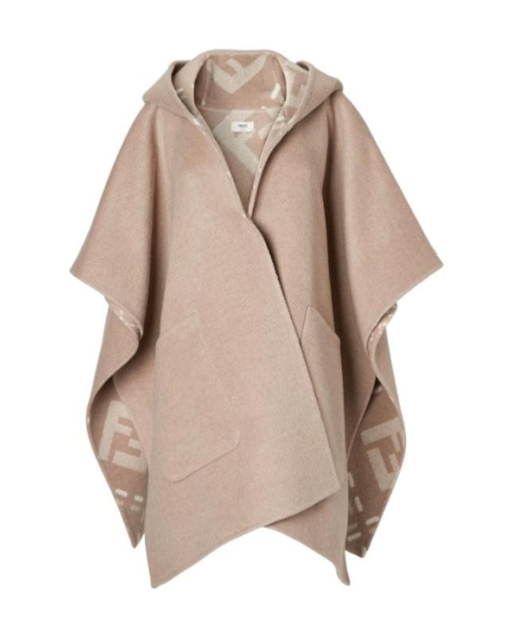 Fendi Natural Dove Wool Poncho