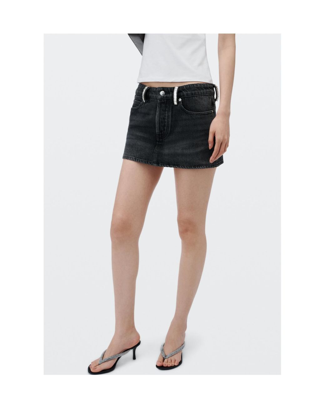 Alexander Wang Black Denim Mini Skort