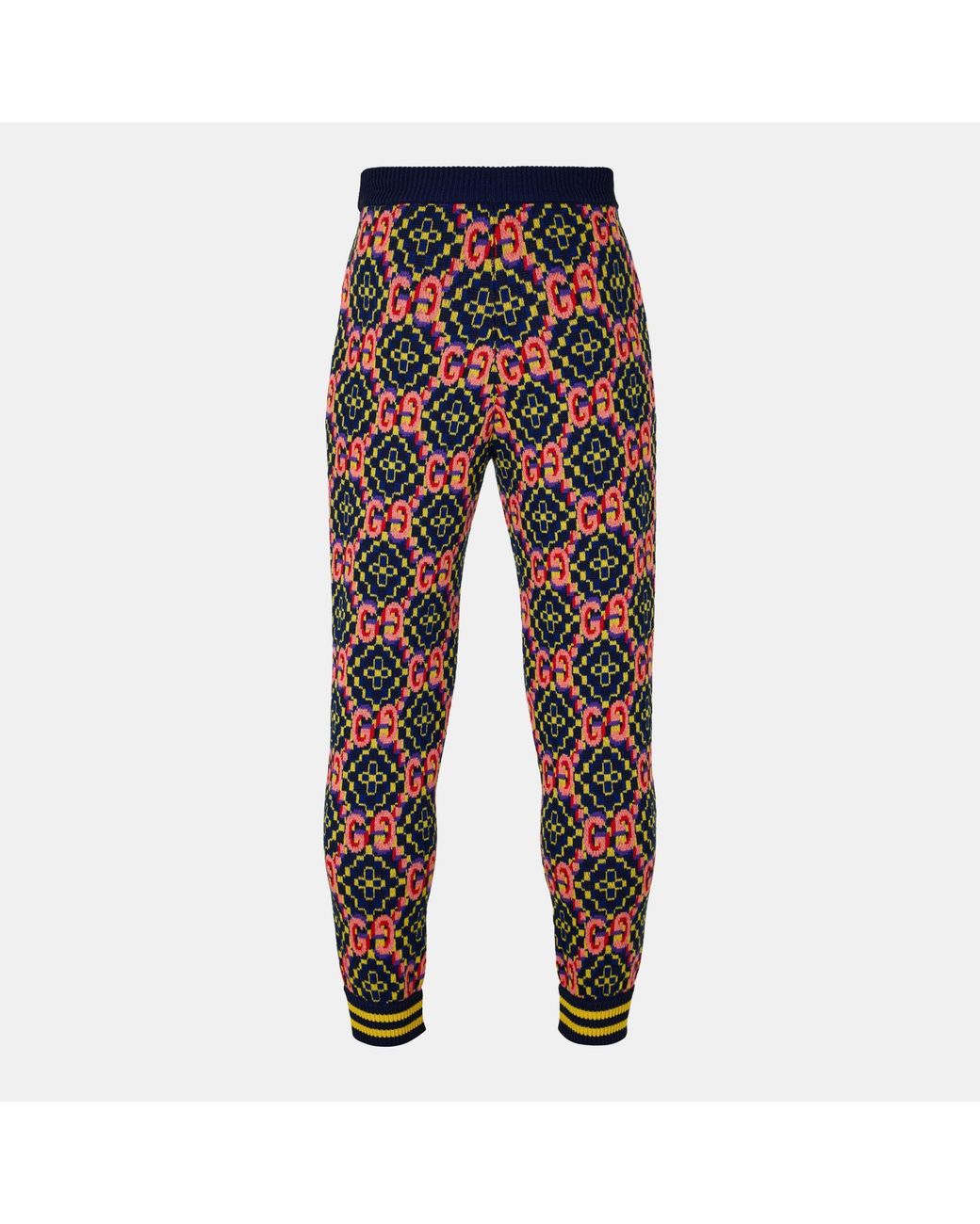 Gucci Blue Printed Casual Pants for men