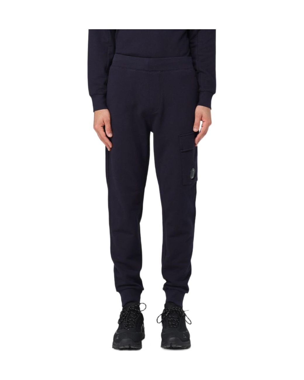 C P Company Blue Lens-Detailed Tapered Leg Track Pants for men