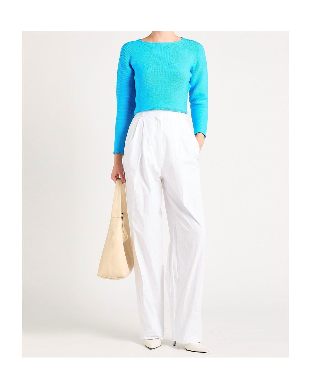 Sportmax White Loose-Fit Trousers