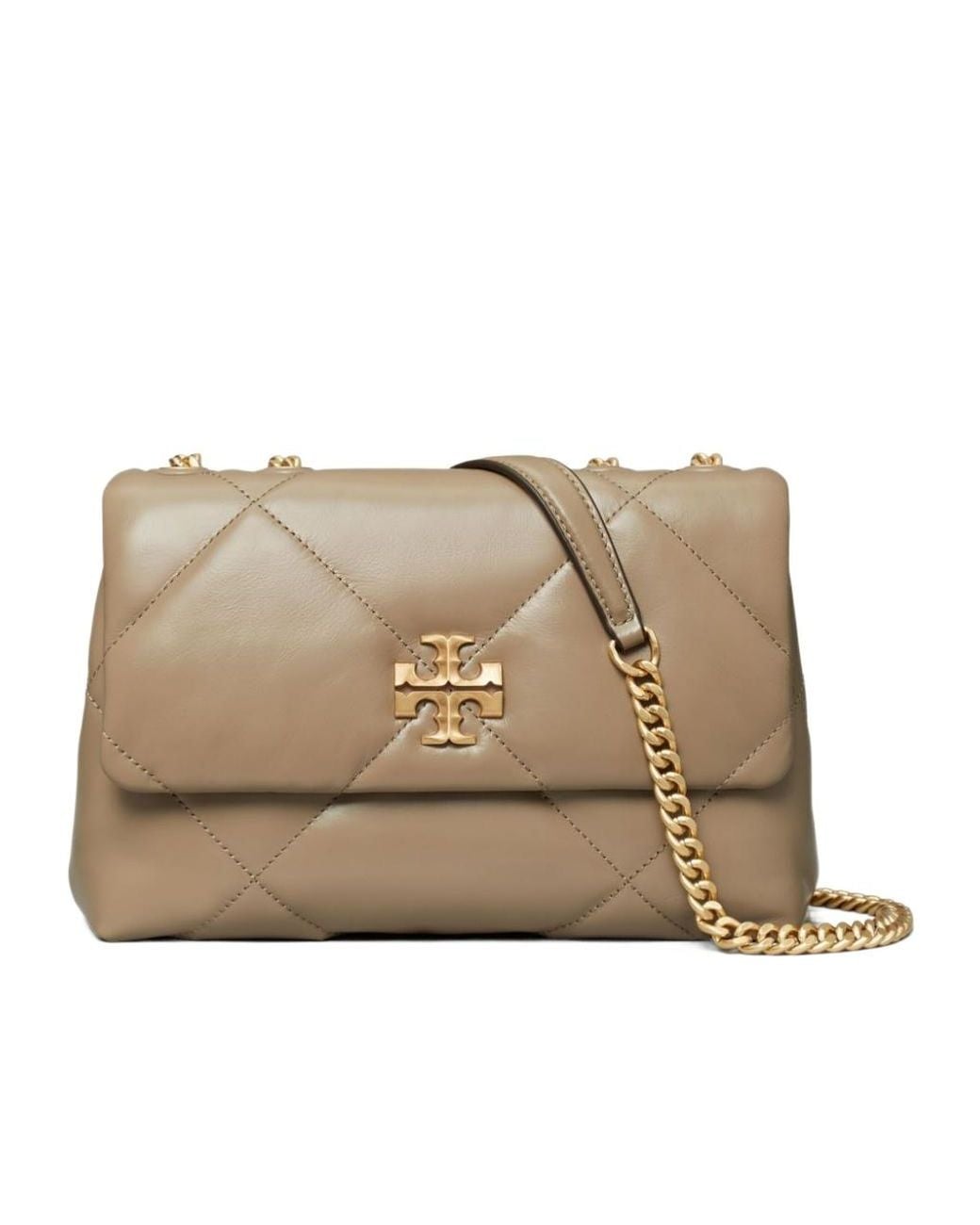 Tory Burch Natural Small Kira Diamond Quilt Convertible Shoulder Bag