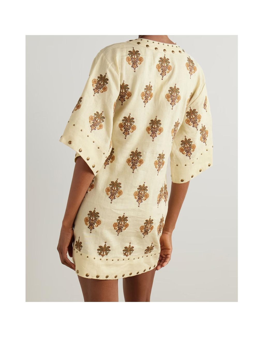 Farm Rio Natural Coconut Tree Tapestry Tunic Dress