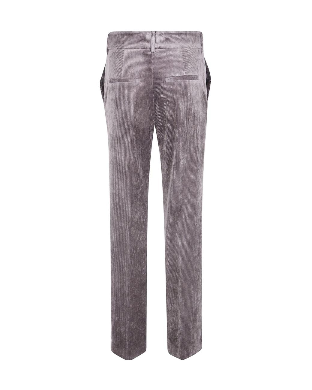 Antonelli Gray Prunelli Corduroy Straight-Leg Pants