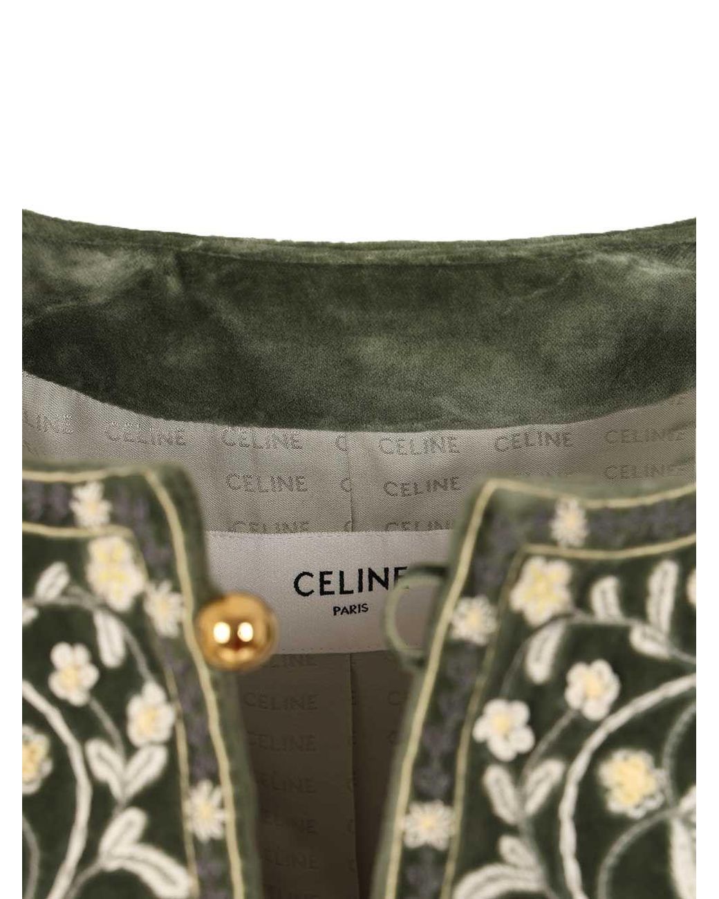 Céline Green Embroidered Chelsea Jacket