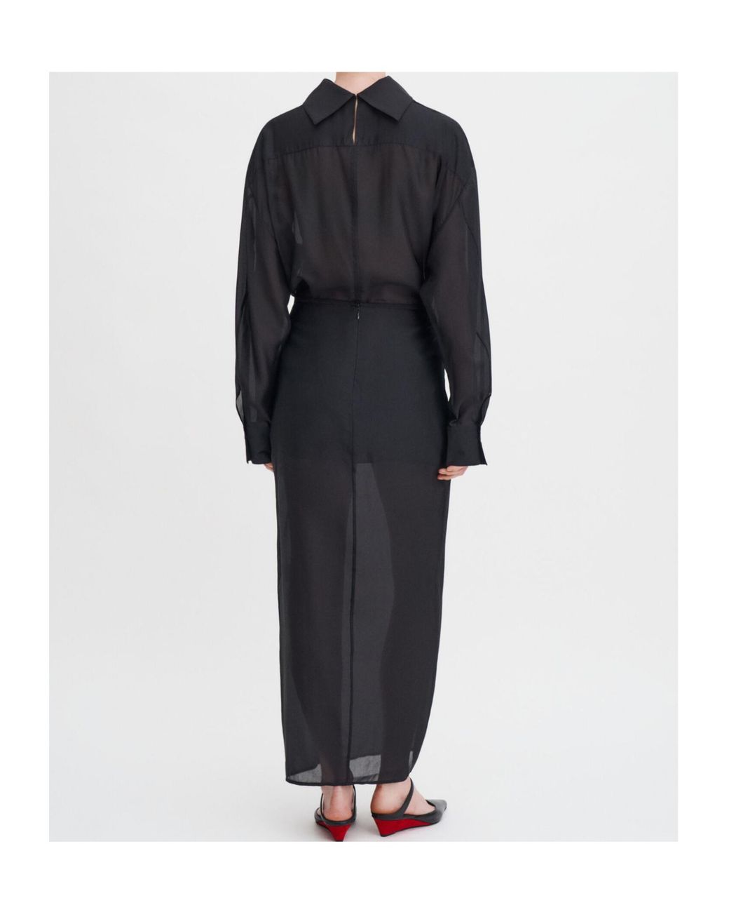 Filippa K Black Midi Slip Skirt