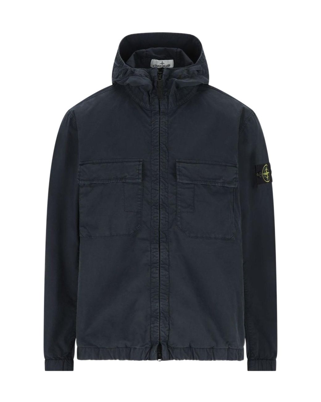 Stone Island Blue Windproof Hooded Jacket for men