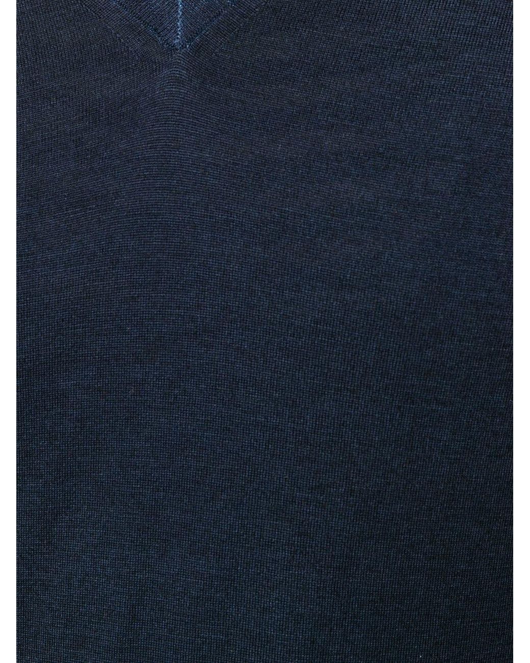 Drumohr Blue V-Neck Sweater for men