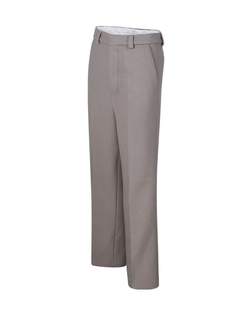 AMI Gray Straight-Leg Pleat-Detailed Trousers for men