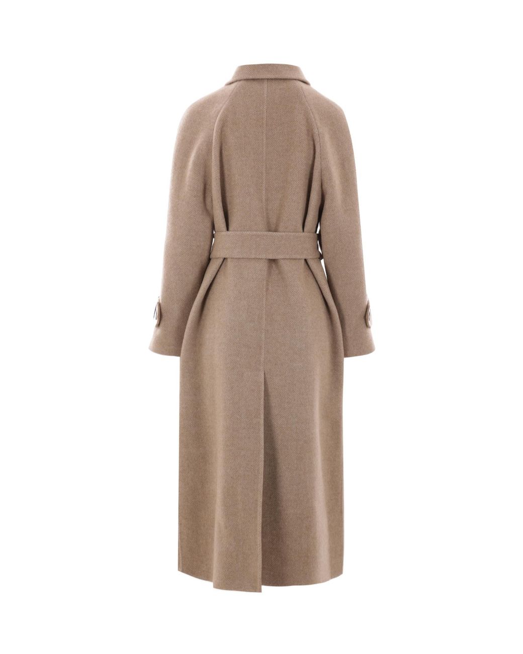 Brunello Cucinelli Natural Herringbone Coat