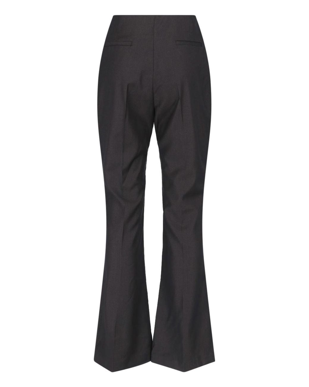 Frankie Shop Gray High-Waisted Slightly Flared Casual Trousers