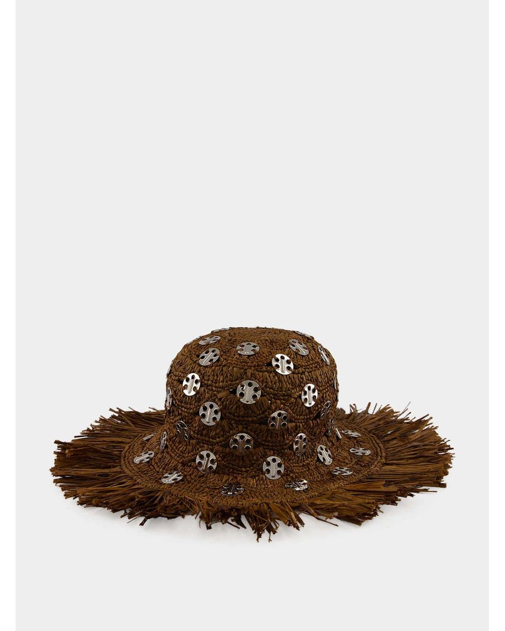 Rabanne Brown Rabanne 1969 Discs Fringed Sun Hat