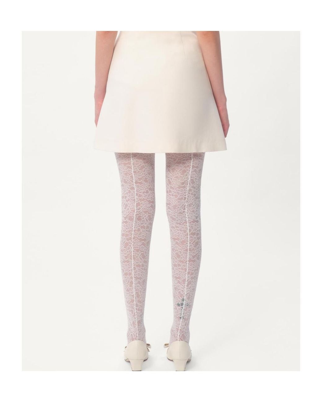 Valentino White Button Embellished A-Line Mini Skirt