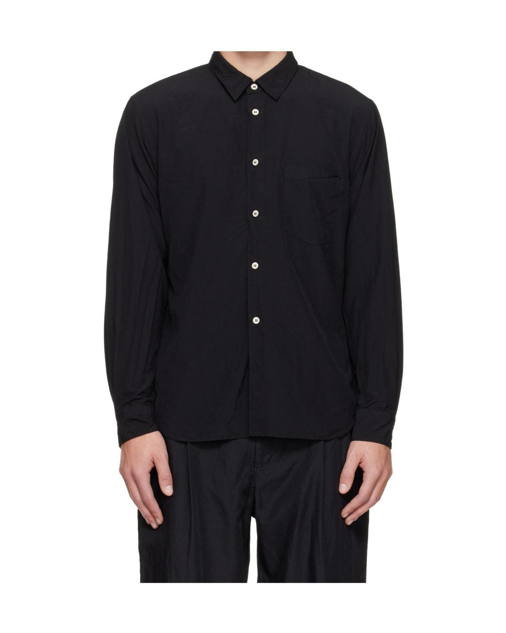 Comme des Garçons Blue Broad Thick Spun Garment Treated Shirt for men