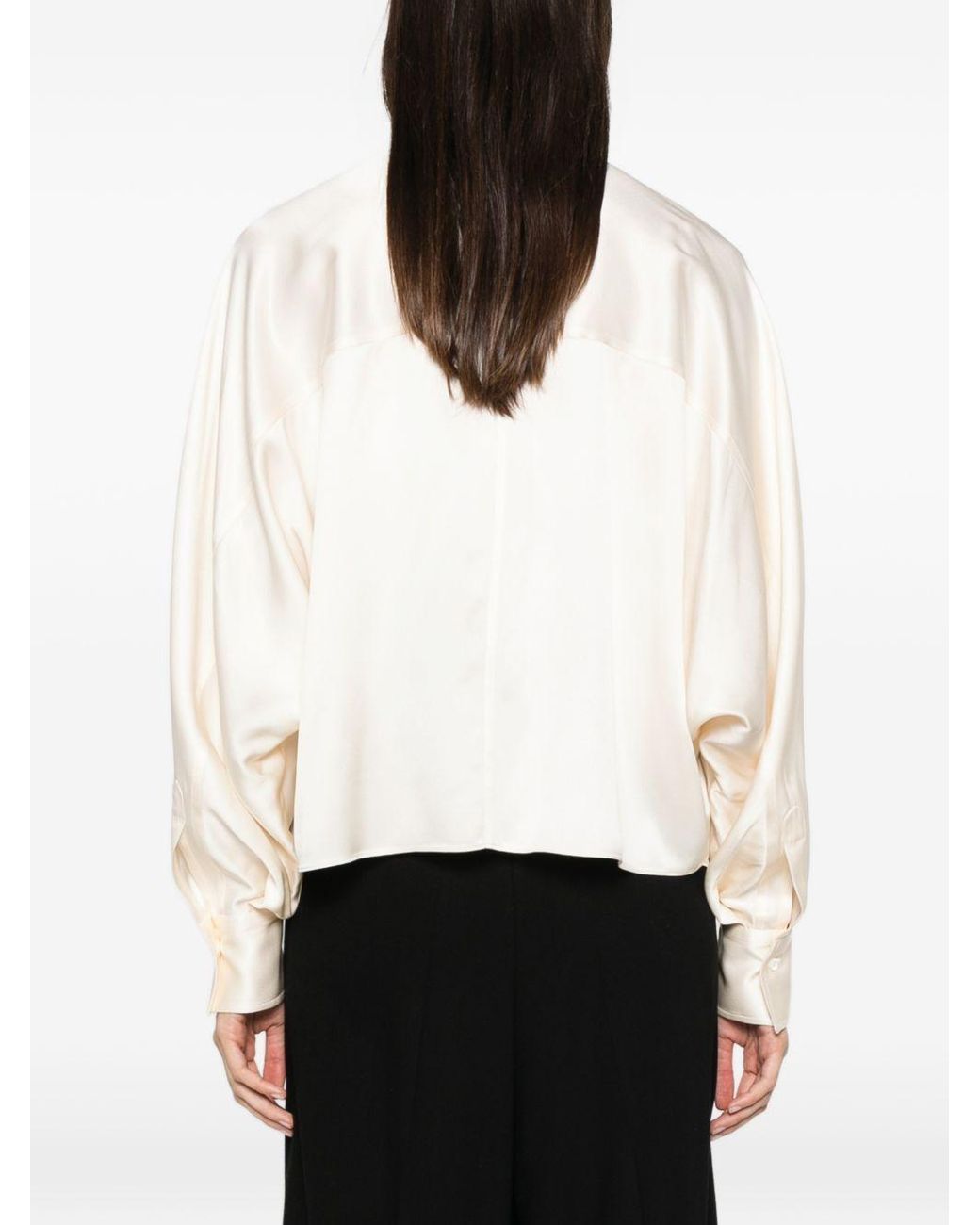 Brunello Cucinelli White Boxy Silk Shirt
