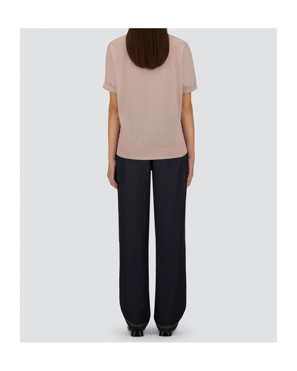 Herno Pink Resort Pleated Jersey T-Shirt
