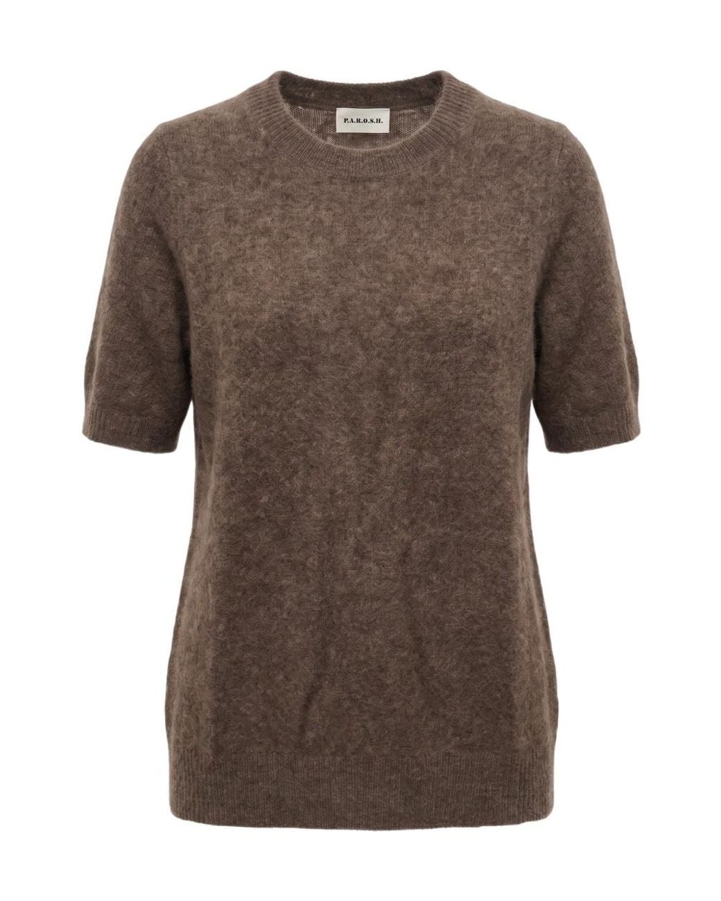 P.A.R.O.S.H. Brown Short-Sleeve Knitted T-Shirt