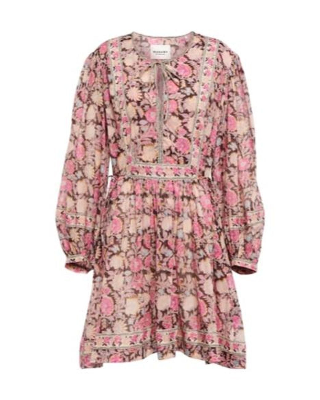 Isabel Marant Red Gilinesia Floral-Print Cotton Minidress