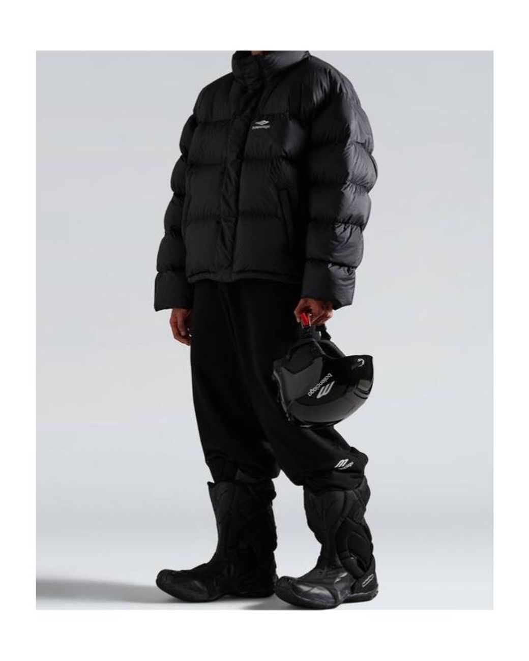 Balenciaga Blue 3B Sports Icon Ski Puffer Jacket for men