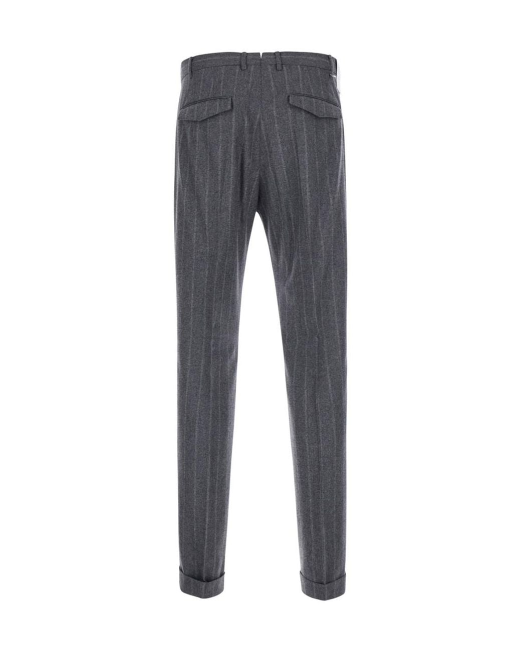 Pt Pantaloni Gray Pt Torino Pinstriped Pleated Pants for men