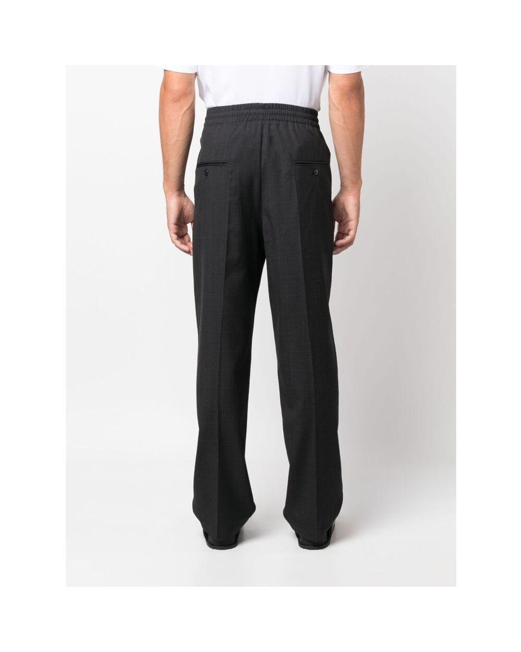 Isabel Marant Black Elasticated Waistband Straight-Leg Trousers for men