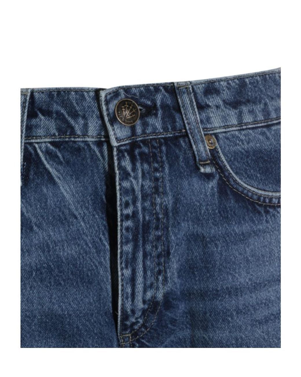 Rag & Bone Blue Logo Patch Straight-Leg Jeans