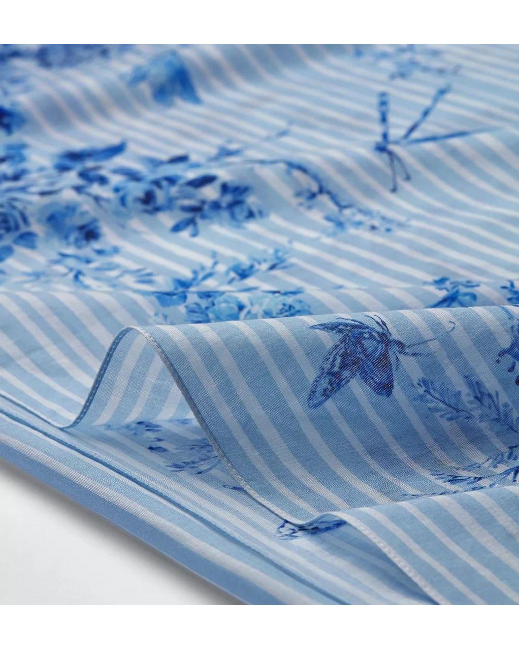 Dior Blue Iviera Toile De Jouy Floral Garden Sarong