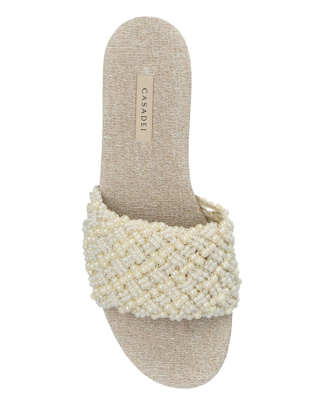 Casadei White Pearlsway Flat Shoes