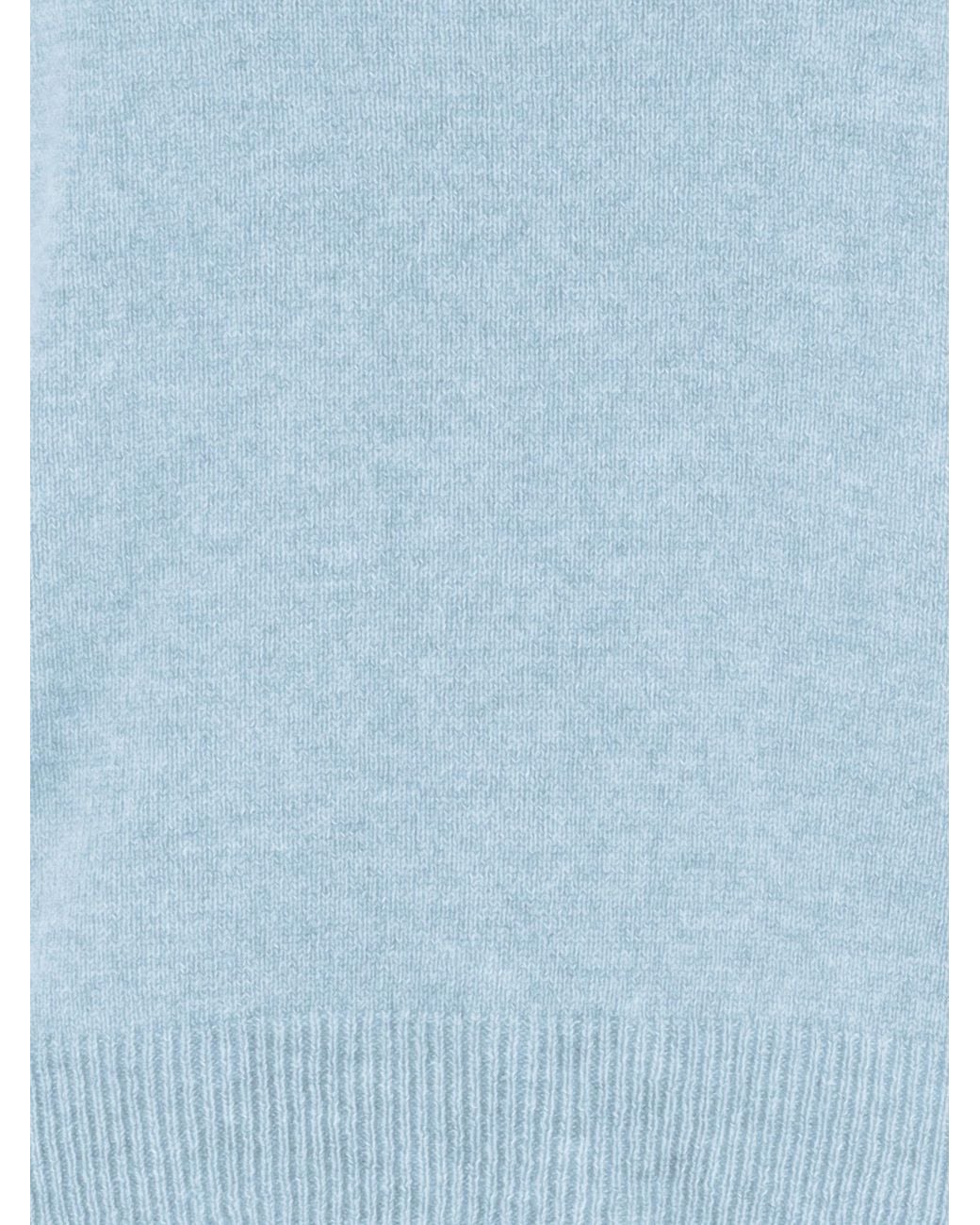 Allude Blue Cashmere Crew Neck Knitted Sweater
