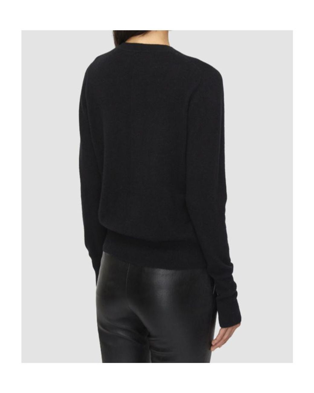 Joseph Black Light Pure Cashmere Round Neck Jumper