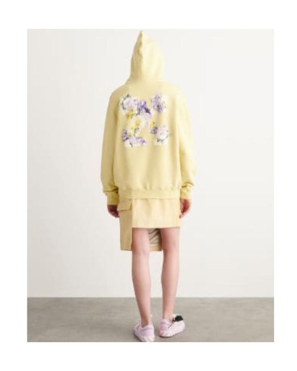 Off-White c/o Virgil Abloh Yellow Floral Arrows Cotton Hoodie