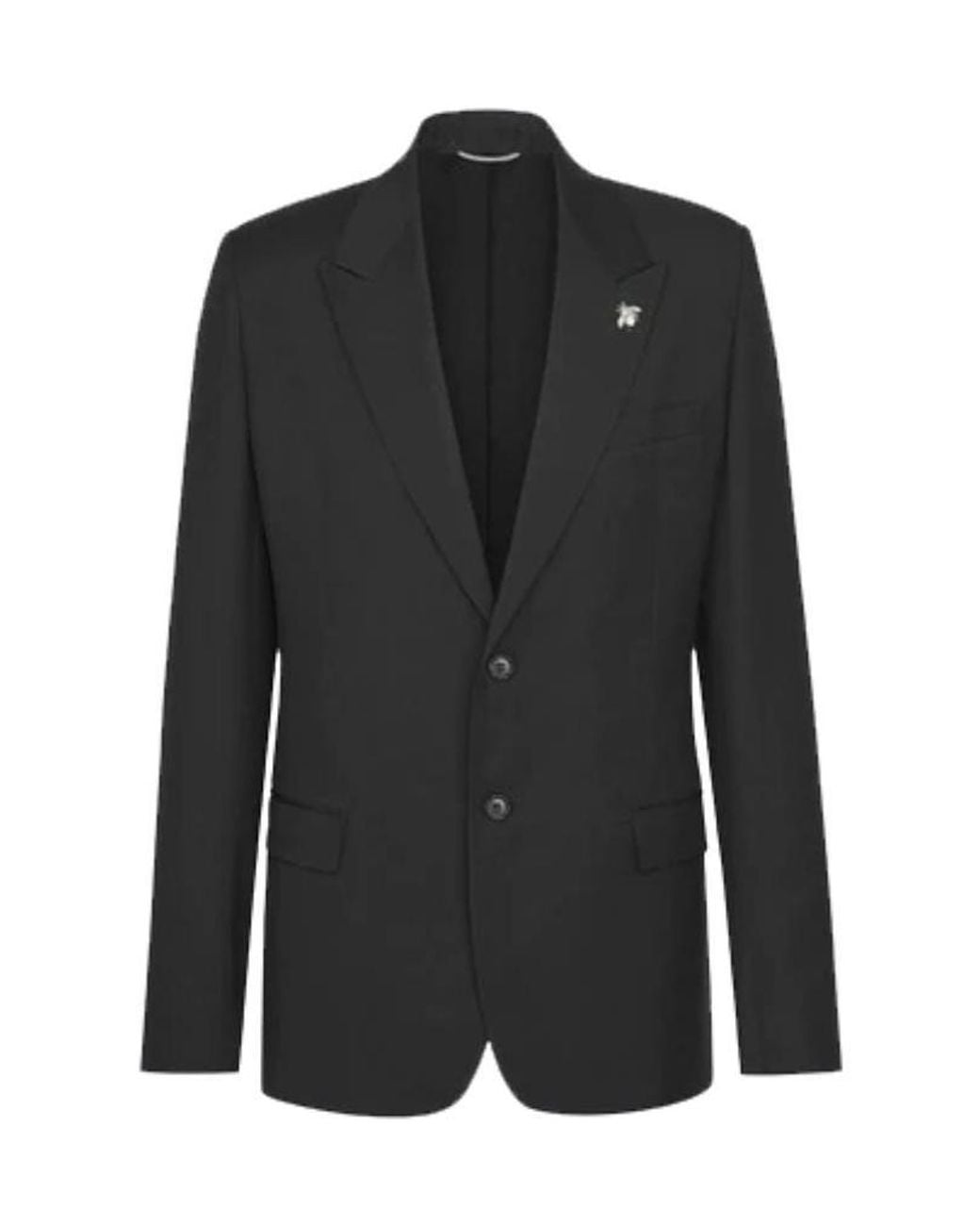 Dior Black Homme Bee Embellished Single-Breasted Jacket for men
