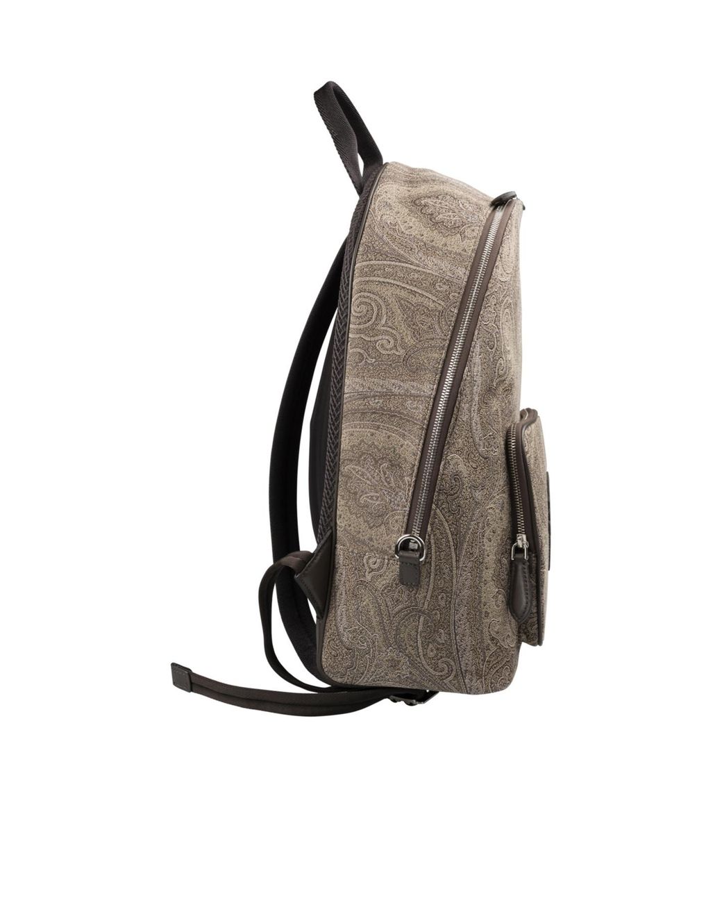 Etro Brown Paisley-Print Logo-Appliqué Backpack for men