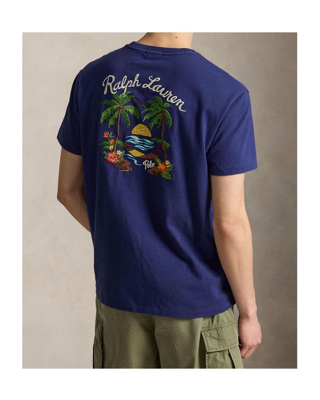 Polo Ralph Lauren Blue Tropical Back-Print T-Shirt for men