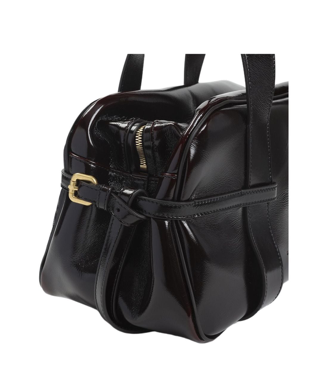 Dries Van Noten Black Logo Stamped Medium Bowling Shoulder Bag