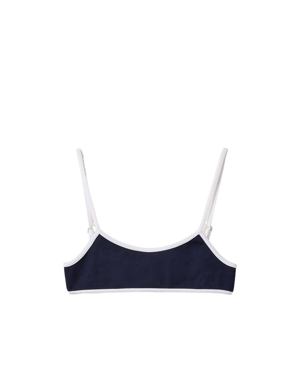 Miu Miu Blue Logo-Patch Technical-Knit Swimsuit Top